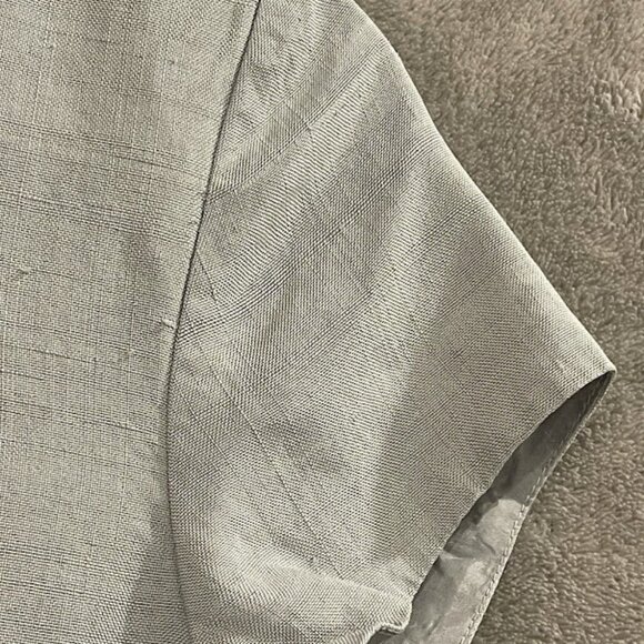 Raw Silk Tweeds Dress Womens 6P Gray Short Sleeve Fitted Sheath Petites Classic - Picture 4 of 13